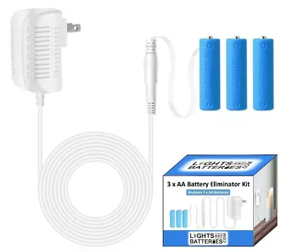 3 X AA Battery Replacement Eliminator Kit (White) For Electronic Devices • $16.99