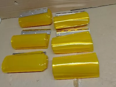 6 X Pvc Door Strips Cold Room Curtains Hook On Clamp Plates Yellow 200mm X 2mm • £89.90