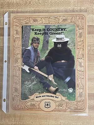 Merle Haggard And Smokey Bear Poster US Forest Service 1994 Fire Prevention!! • $19.95
