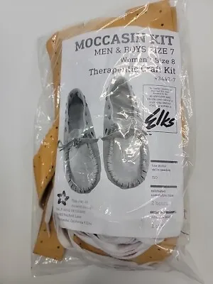 Moccasin Craft Kit Men & Boys Size 7 ELKS Tan Brown Leather DIY #3442-7 New • $14.99