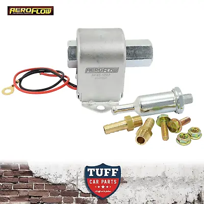 Aeroflow 1.5-4PSI 25 GPH Inline External Lift Electric Fuel Pump Filter Fittings • $79.95