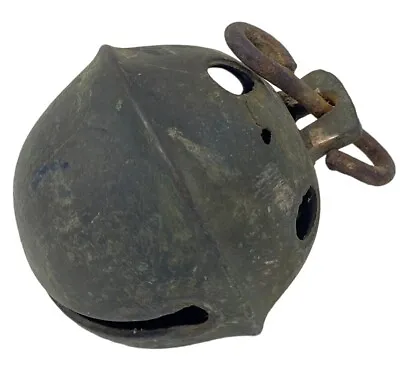 3-1/2” Tall Antique Metal Sleigh Bell #10 W/verdigris • $28