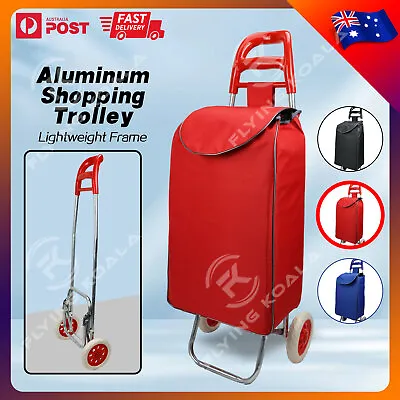 Aluminum Shopping Trolley Cart Foldable Grocery Basket Market Luggage Bag • $39.99