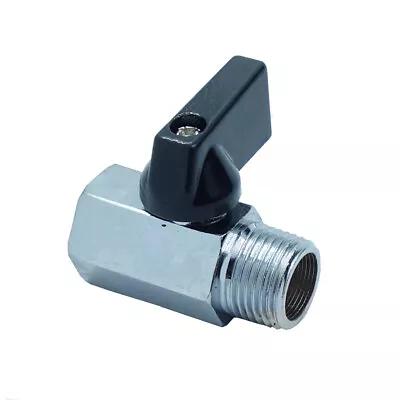 Mini Ball Valve 3/8  Male X Female NPT Chrome Plated Brass Body 450 Psi M X F • $7.99