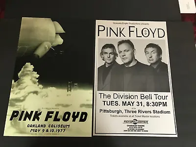 Pink Floyd Poster Lot (2) 11x17 Oakland Coliseum Pittsburgh Three Rivers Stadium • $19.99