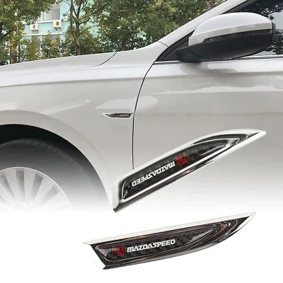 2 Mazdaspeed Chrome Black Metal Emblem Car Trunk Side Wing Fenders Badge Sticker • $14.88