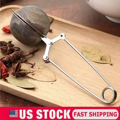 Stainless Steel Spoon Tea Leaves Herb Mesh Ball Infuser Filter Squeeze Strainer • $11.27