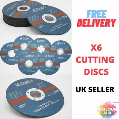 6 X ULTRA THIN METAL CUTTING / SLITTING DISCS 115mm 4.5 INCH FOR ANGLE   GRINDER • £5.50