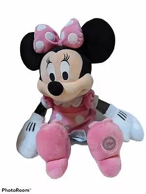 Disney Store  Minnie Mouse Pink Polka Dots Stuffed Animal Plush Toy 18 Inch • $6.99