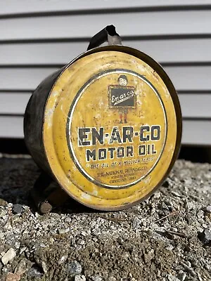 Vintage 1928 Original 5 Gal En-Ar-Co Motor Oil National Refining Rocker Can 🔥 • $575