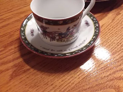 Int'l China A Christmas Story Coffee Tea Cup & Saucer Set Series 3 Susan Winget • $10