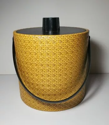 Irvinware MCM Rattan Wicker Ice Bucket Vintage  • $32.71