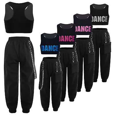 £26.27 • Buy Kid Girls Hip Hop Street Dance Costume Crop Tops & Sweatpants Performance Outfit