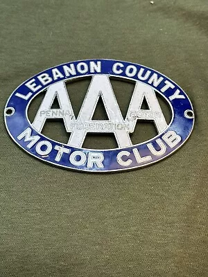 AAA Lebanon County Pennsylvania Motor Federation (PMD) License Plate Topper Sign • $97