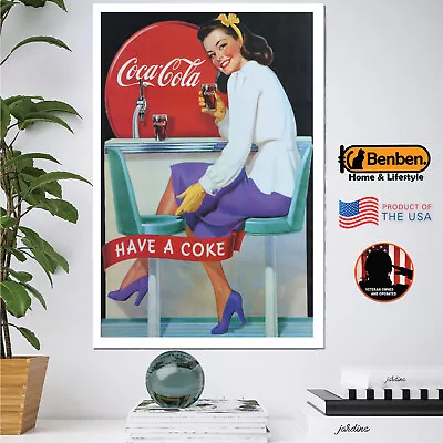 POSTER Retro Coca-Cola Vintage MULTIPLE FORMATS PAPER Or CANVAS • $15.25