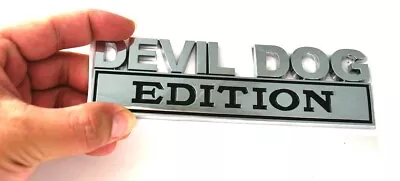 1pc Devil Dog Edition Decals Sticker 3D Raised Letter Emblem Chrome Black • $13.59