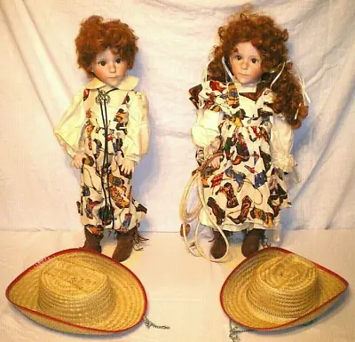 RODEO ROY & ROPING RHONDA Linda Rick- The Doll Maker 24  Western PORCELAIN DOLLS • $299.99