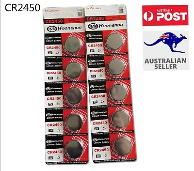 10 X CR2450 3v DL2450 3v Lithium Battery Button Coin Cell FAST POST Syd STOCK  • $10.69