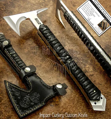 Impact Cutlery Rare Custom D2  Full Tang Hatched Tomahawk Axe Art Knife  • $139