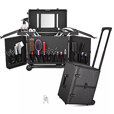 Professional Hair Stylist Rolling Tool Box Makeup Artist Train Makeup Case • $112.33