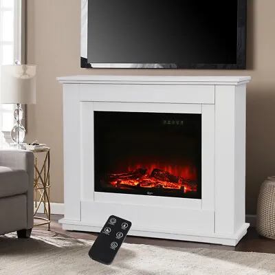 £229.95 • Buy White Mantel Fire Suite Freestand Bar House Heater 900W/1800W Electric Fireplace