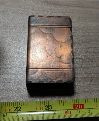 $19.99 • Buy Vintage Hammered Metal Match Safe Brass Or Bronze? Match Box Holder