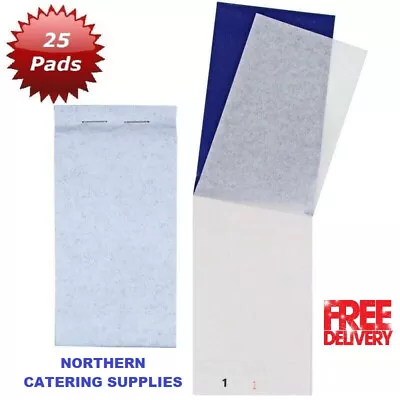 25 DUPLICATE Restaurant Waiter Pads PUB BAR FOOD ORDER EF15 Pad 15 CARBON SHEET • £13.80