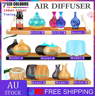 $22.05 • Buy Aromatherapy Diffuser Aroma Essential Oil Ultrasonic Air Humidifier Mist 7 LED