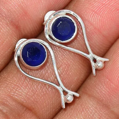$13.60 • Buy Treated Sapphire 925 Sterling Silver Earring Jewelry SAE1 BE135694