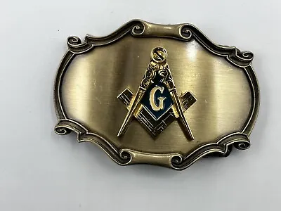 Vintage Masonic Brass BELT BUCKLE By Raintree.        J9 • $20