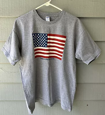 Made In America  2015 T-Shirt Stars And Stripes Patriot Flag Sz L 42 - 44 (#2) • $4.99