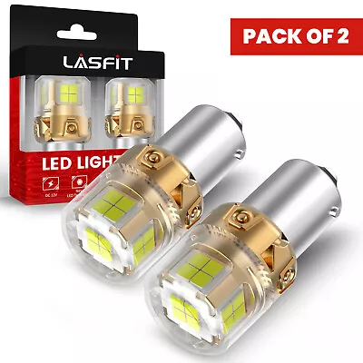 LASFIT 1156 7506 BA15S LED Backup Reverse Turn Light Bulbs 6000K White L2 Series • $22.99