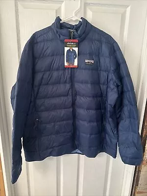 NWT Eddie Bauer Men's LARGE Insignia Blue Microlight IV Down Packable Jacket • $48.99