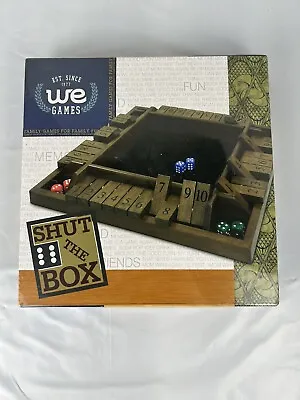 WE Games 4 Player Shut The Box(TM) Dice Game - Walnut Stained Wood - Travel Size • $19.99