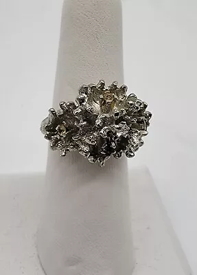 $19.99 • Buy Vintage 18K HGE White Gold Cluster Ring Size 6.5 Jewelry Citrine Looking Stones.
