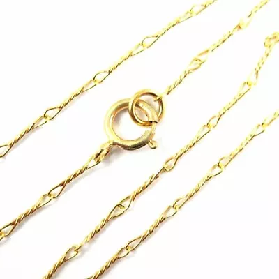 22K Gold Plated Over Sterling Silver Necklace 6.7mm Fancy Twisted Link (16 -36 ) • $8.75