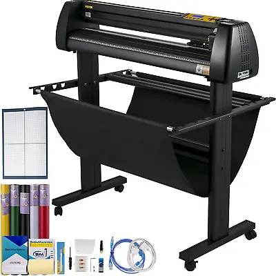 LCD Vinyl Cutter Plotter Machine 34 Inch Bundle Manual Vinyl Printer Floor Stand • $627.78