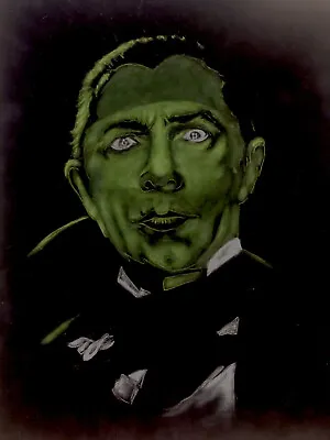 Dracula Bela Lugosi Original Painting On Black Velvet Universal Monster Framed • $59