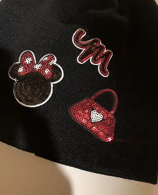 Beanie Minnie Mouse Black Multi Sequin Detail One Size NWOT • $12.99