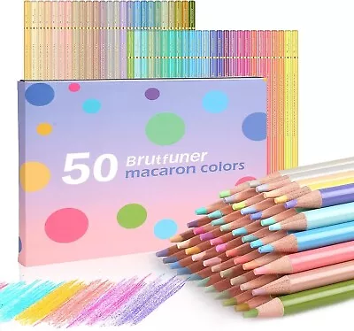 Macaron 50 Artist Coloured Pencils Pastel Pencils Colouring For School Children • £14.99