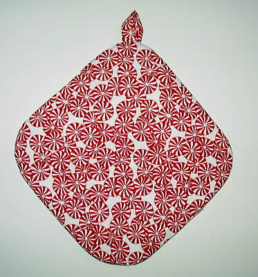 CHRISTMAS Handmade 8  Hot Pot Pad/Pot Holder With Hanger - PEPPERMINT CANDY • $4