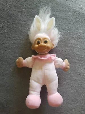 Vintage Russ Troll Plush Baby Doll Pink Hair Pajama Outfit Bunny Ears Easter 7  • $11.90