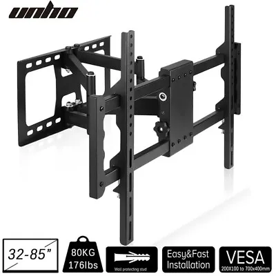 £44.99 • Buy Thin Pull Out Twin Arm TV Wall Mount Bracket Samsung 50 55 60 65 75 80 85 Inch