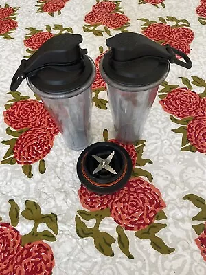 Vitamix PERSONAL Cup ADAPTER (for C-/G-Series Blender)+TWO 20oz CUPS W/LIDS • $90