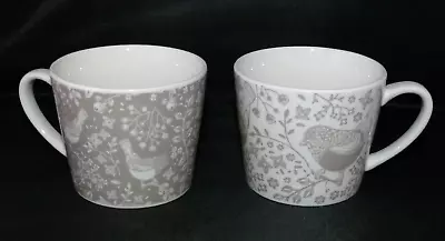 Jane Asher Mugs / Cups Birds Grey And White Ceramic • £10.55