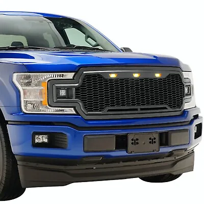 Fit Ford F150 2018-2020 Front Hood LED Grille HONEYCOMB Mesh Style Grill Black • $175.99