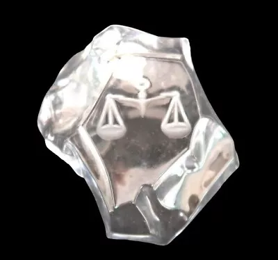 $39.99 • Buy Val St. Lambert Clear Art Glass Iceberg Style Paperweight With Scales Of Justice