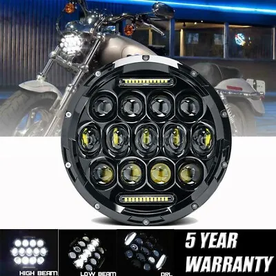 $34.89 • Buy 7 INCH LED Headlight Hi-Lo DRL Sealed Lamp For Harley Yamaha V-Star 1100 Stryker