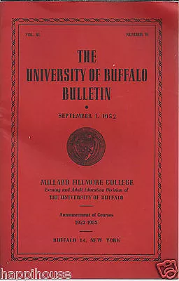 1952 University Of Buffalo NY Millard Fillmore College • $4.90