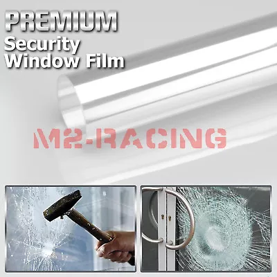 Clear Security Window Film Shatterproof Glass Protection Anti Shatter Safe 4Mil • $11.99